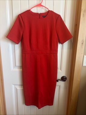 Ann Taylor Red Midi Sheath Dress